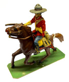 Redcoat with rifle on horse - 70mm - Xiloplasto - Vintage - PAINTED - @