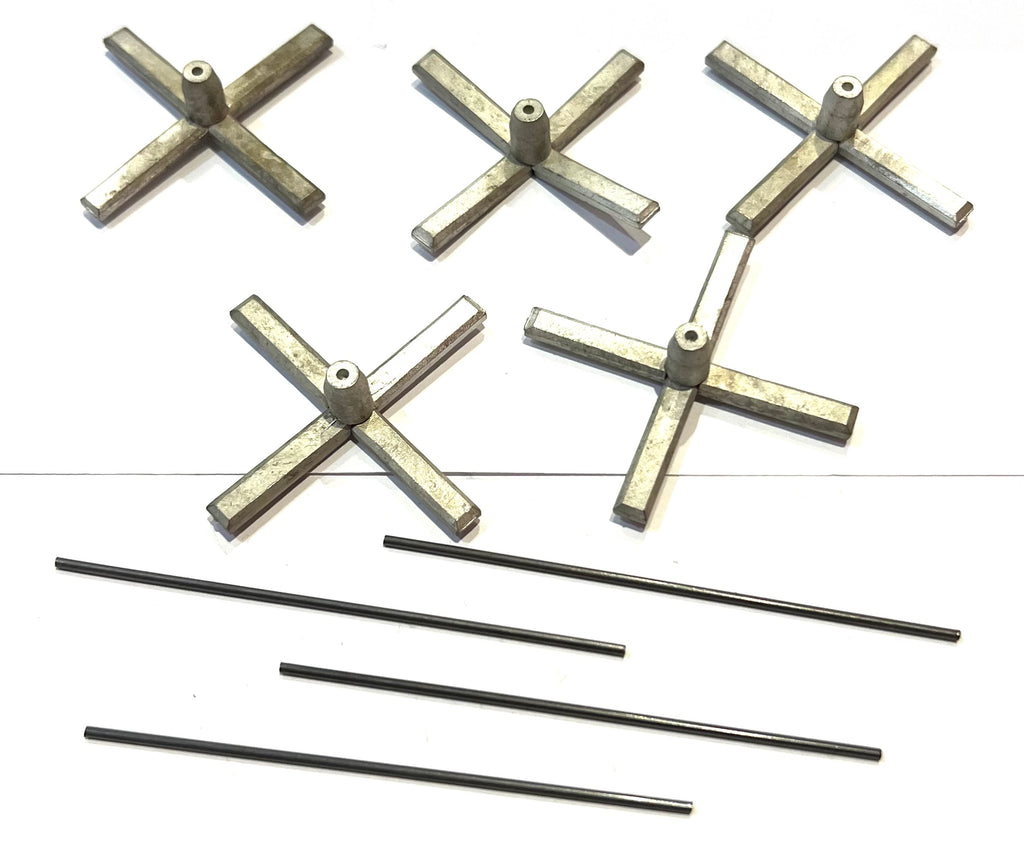 Aircraft supports with rod in metal for wargame