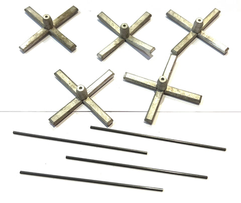 Aircraft supports with rod in metal for wargame