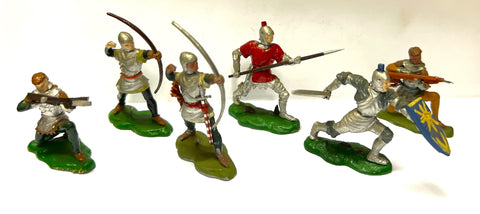 Medieval Knights x 6 - 1:32 - Britains Toys - Vintage - CP@