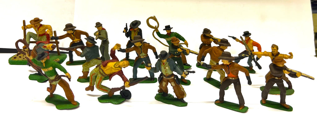 Cowboys x 18 - 40mm - Vintage - Elastolin - CP@