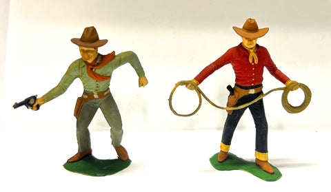 Cowboys x 2 - 70mm - Vintage - Elastolin - @