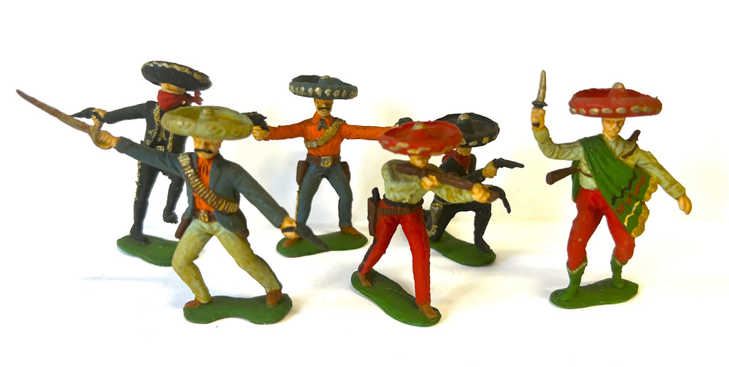 Mexicans x 6 - 1:32 - Vintage Toys - PAINTED - CP@