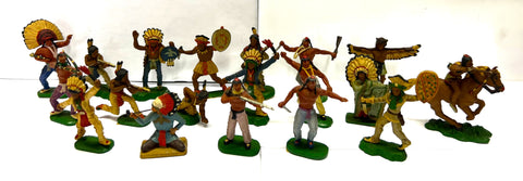 Red Indians x 19 - 50mm - Vintage - PAINTED - CP@