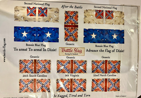 Confederate Flag - Second National Flags Damaged (American Civil War) - 20mm