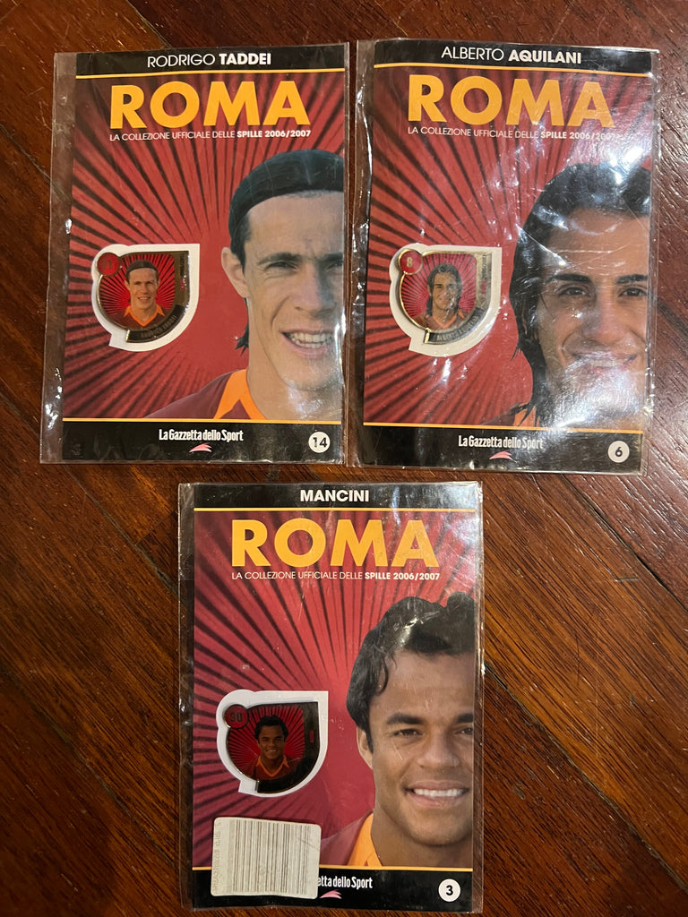 Set di 3 spille AS Roma - Anno 2006/07 - Gazzetta della Sport