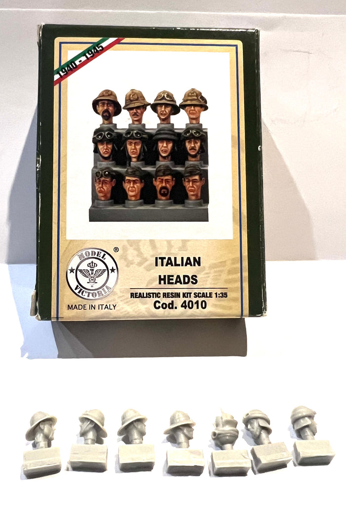 Italian Heads Set WWII - Colonial, Tanker & Generic - 1:35 - Model Victoria 4010