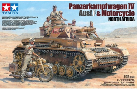 Panzerkampfwagen IV Ausf.F & Motorcycle Set "North Africa" Tamiya 25208 - 1:35