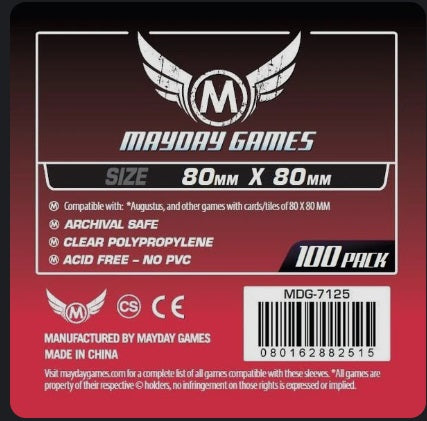 Mayday Games MDG-7125 Medium Square Card Sleeves (100)