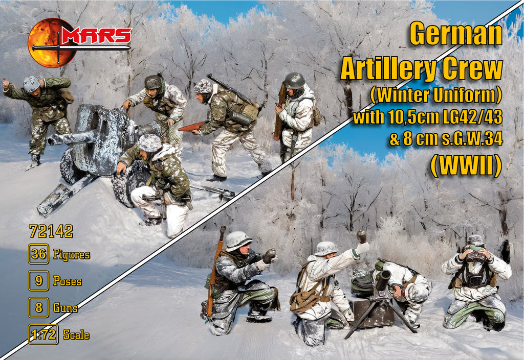 German Artillery Crew in winter uniform (WWII) - 1:72 - Mars - 72142