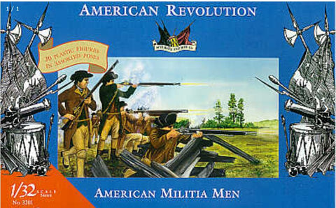 American Revolution AWI 54MM 1:32 Militiamen Accurate Figures 3201