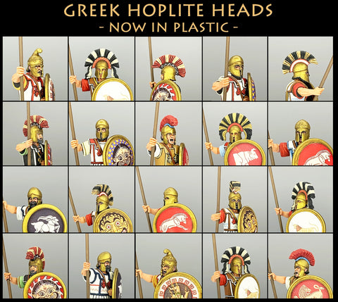Greek Hoplite Heads x 56 - 28mm - Victrix - VXE001