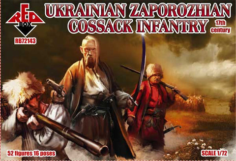 Ukrainian Zaporozhian Cossacks infantry. 17th century - 1:72 - Red Box - 143