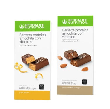 Herbalife - Kit refrigerato Barrette Proteiche gusti misti Gusto Mandorla e Vaniglia e gusto Agrumi