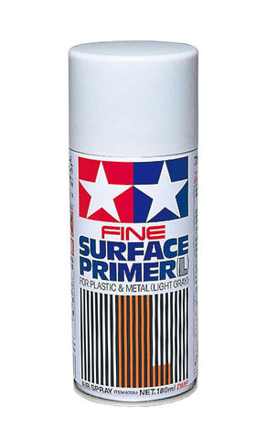 Fine Surface Primer (light gray/grey) - Paint, Acrylic aerosols 180ml - Tamiya - 87064