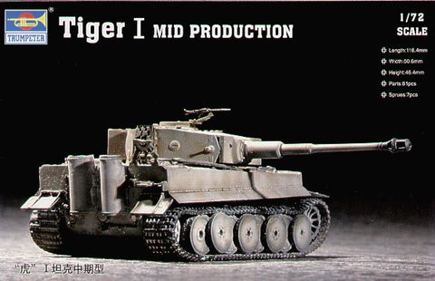 Pz.Kpfw.VI Tiger I (Mid) - 1:72 - Trumpeter - 07243