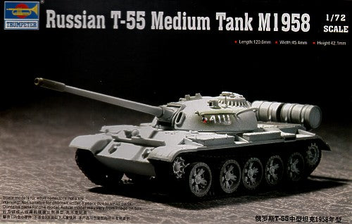 Soviet T-55 Medium Tank (1958 Model) - 1:72 - Trumpeter - 07282