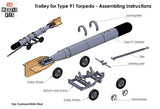 Japanese imperial air Force/Navy WWII torpedo with trolley - 1:48 - 3D-011