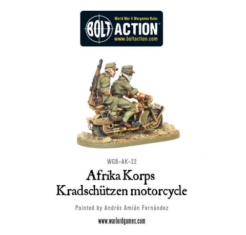 Afrika Korps Kradschutzen Motorcycle - 28mm - Bolt Action - WGB-AK-22