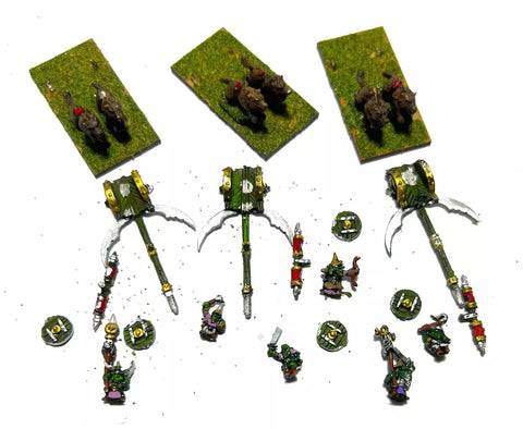 Orcs Goblin Chariots - 10mm - Warmaster - PAINTED