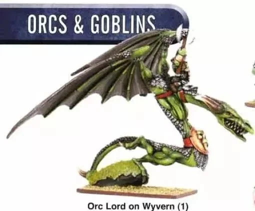 Orcs Lord on Wyvern - 10mm - Warmaster - UNPAINTED