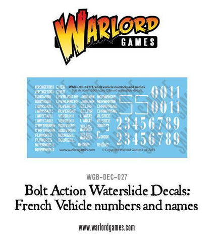 French-Vehicle Decals (x3 variants) - 28mm - Bolt Action - 4060600006