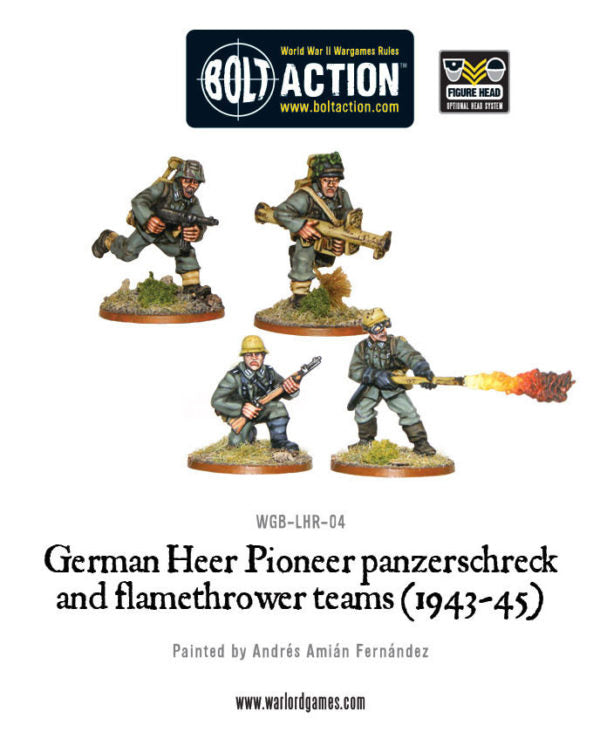 German Pioneer panzerschreck and flamethrower - 28mm - Bolt action - WGB-LHR-04