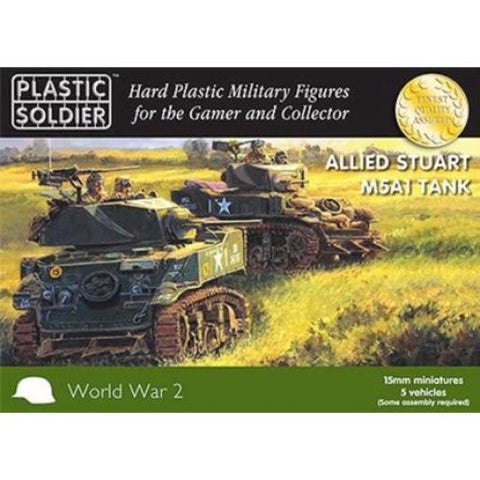 Allied Stuart M5A1 Tank - Plastic Soldier - WW2V15021 - 15mm - @