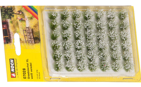 Noch - Grass tufts blooming white 12mm