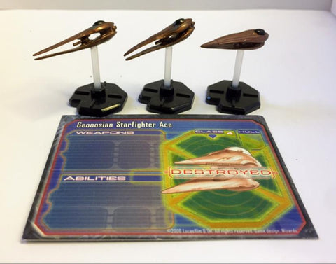 Star Wars Miniatures - Geonosian Satrfighter Ace x3 (51/60) - Starship Battles