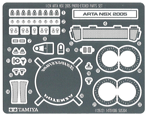 Tamiya TA12612 - Arta NSX 2005 detail set - 1:24