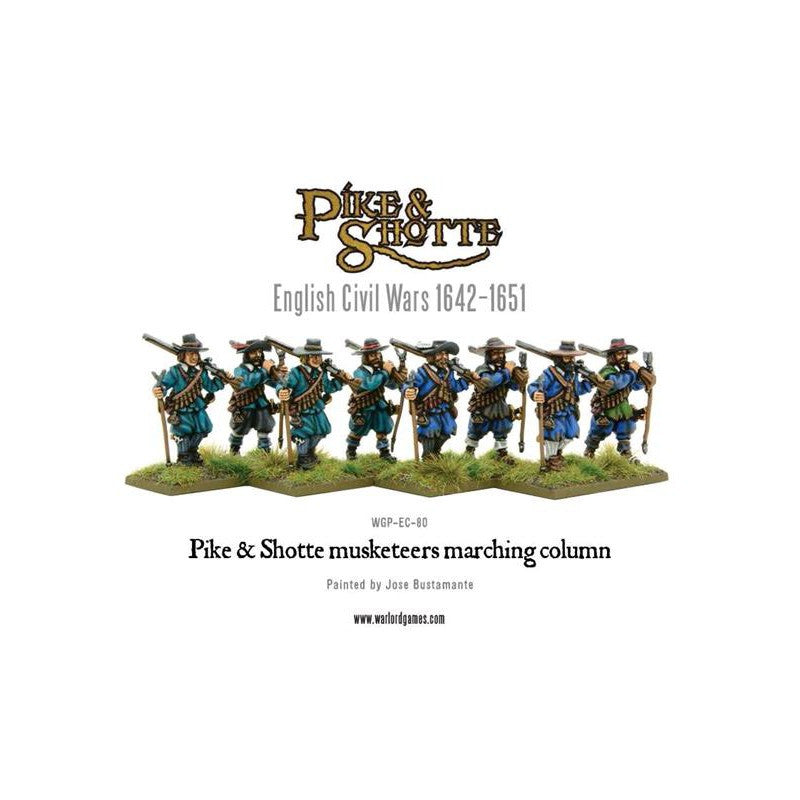 Warlord Games - Pike & Shotte - Musketeers Marching Column - 28mm