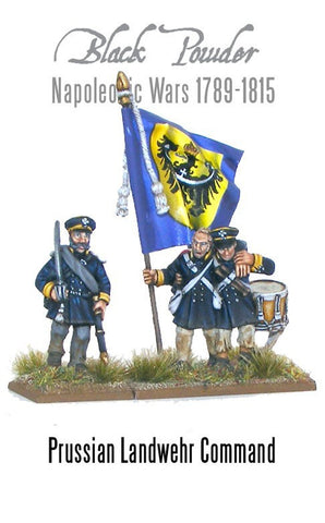 Napoleonic Prussian Landwehr command - 28mm - Black Powder - WGN-PRU-22