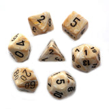 Chessex - 27402 - Marble polyhedral 7 die set (16mm) Color Ivory/Black