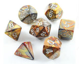 Chessex - 27493 - Lustrous Gold w/silver - polyhedral 7 die set
