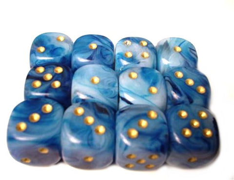 Chessex - 27689 - Phantom - Teal w/gold - Dice Block (16mm)