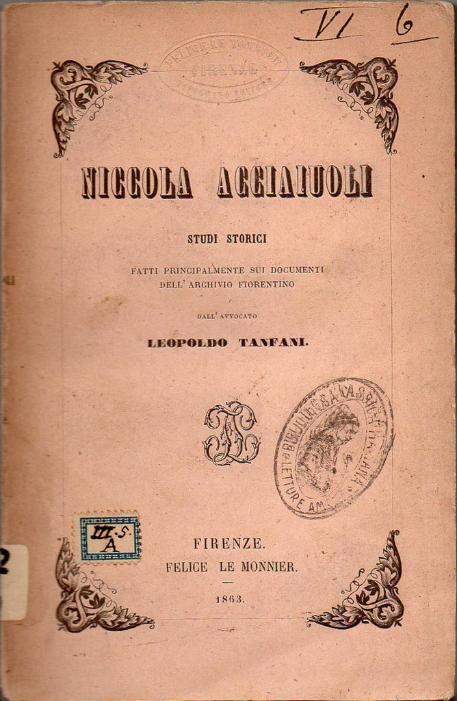 Studi storici (Niccola Acciaiuoli) - LIBRI