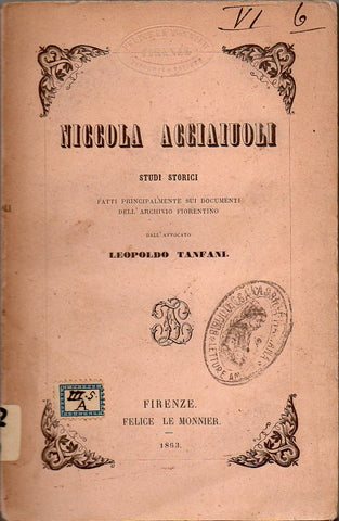 Studi storici (Niccola Acciaiuoli) - LIBRI