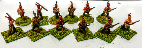 Minifigs - Huron Indians x 12 - 25mm - PAINTED (Type 2) - @