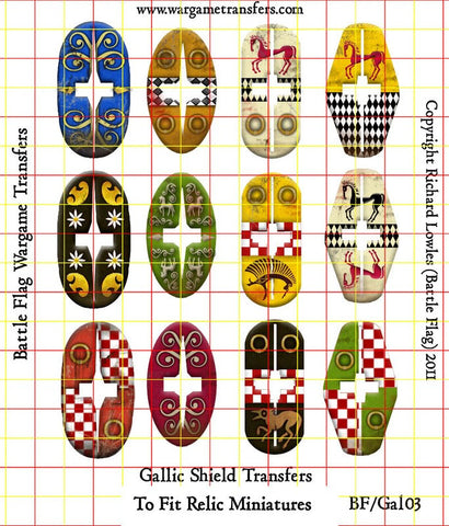 Battle Flag - Gallic Shields set 3 (Ancient) - 28mm
