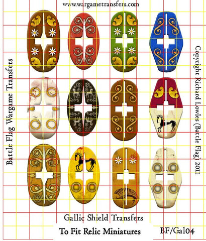 Battle Flag - Gallic Shields set 4 (Ancient) - 28mm