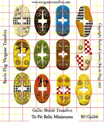 Battle Flag - Gallic Shields set 6 (Ancient) - 28mm