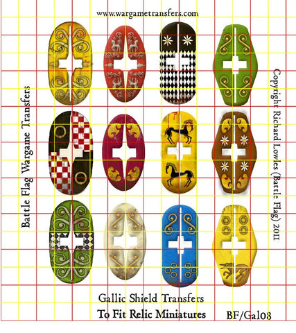 Battle Flag - Gallic Shields set 8 (Ancient) - 28mm