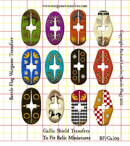 Battle Flag - Gallic Shields set 9 (Ancient) - 28mm