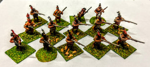 Huron Indians x 14 - 25mm - Minifigs - PAINTED - @