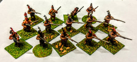 Huron Indians x 14 - 25mm - Minifigs - PAINTED - @