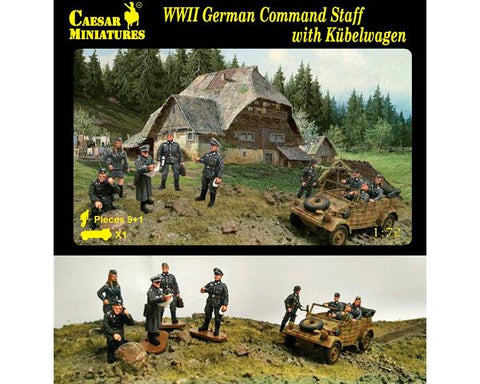 Caesar miniatures - H095 - WWII German command staff with Kubelwagen - 1:72