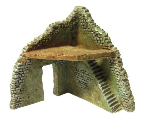 Corner wall section with floor and stairs - Hovels - 20mm - 22B - PAINTED
