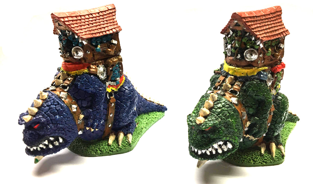 Cold one Riders with Goblin Tower for Warmaster - 6mm - PAINTED