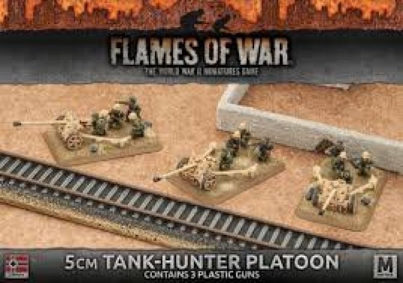 Flames of War - GBX93 - Afrika Korps 5cm Tank-Hunter Platoon (Plastic x 3) - 15mm
